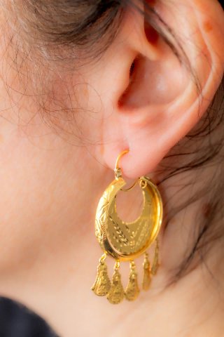 Pendientes Aro Oro 18k Pandereta