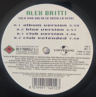 Alex Britti - Solo Una Volta (o tutta la vita) 12"