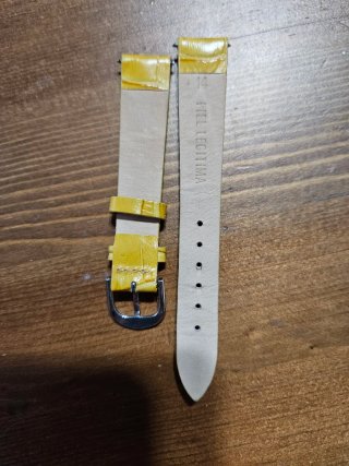 Correa de piel para reloj amarilla