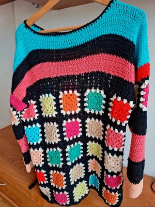 Jersey Crochet Multicolor Talla XL