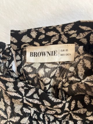 Vestido Brownie Talla XS Estampado Gris y Negro