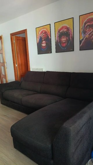 Sofá chaise longue de tela