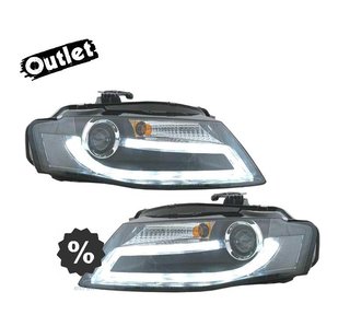 VE FAROS AUDI A4 B8 07-11 LUZ DIURNA LED DRL FONDO NEGRO R14