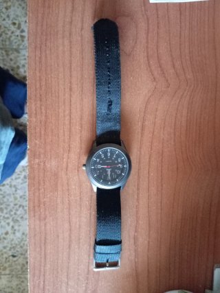 Reloj Zeiger Negro Correa Tela