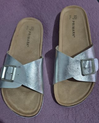 3 Sandalias negras y plata mujer talla 41