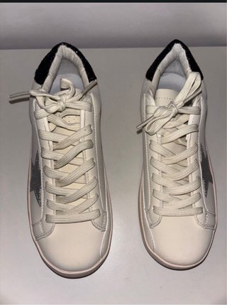 Zapatillas Blancas con Estrella Plateada 38