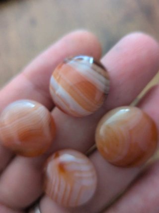 4 Cabujones Ágata Naranja 16mm