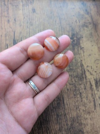 4 Cabujones Ágata Naranja 16mm