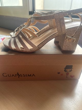 Sandalias doradas fiesta talla 36