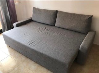 Sofá Cama Gris Tela