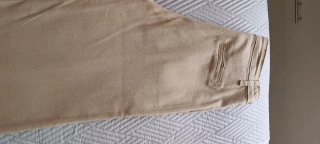 Pantalones pierna recta ancha mujer,color beige.