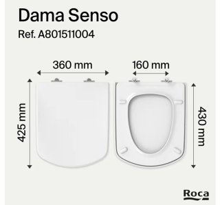 Tapa WC Roca Dama Senso Blanca