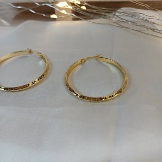 Aros Greca Chapado Oro 18k Vintage 4cm