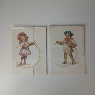 Coppia Cartoline auguri disegnate da Irolli