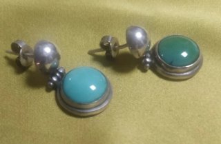 Pendientes Plata Vintage Turquesa Bicolor