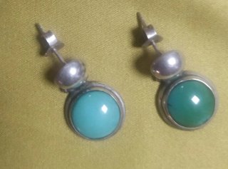 Pendientes Plata Vintage Turquesa Bicolor