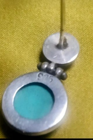 Pendientes Plata Vintage Turquesa Bicolor
