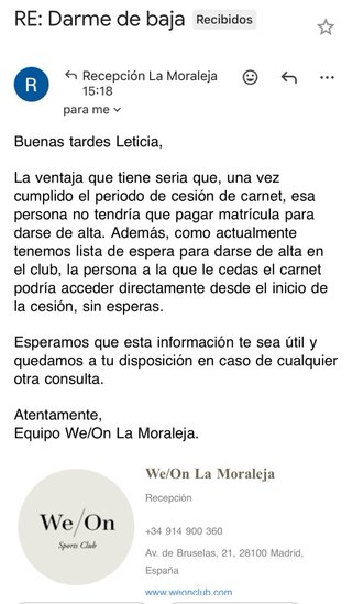 Suscripción We/On Sports Club