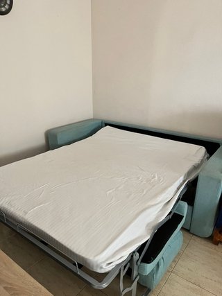 Sofá Cama Tela Turquesa