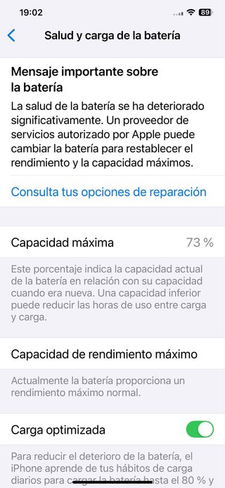 iPhone Xs Max 512GB Dorado - Batería a cambiar