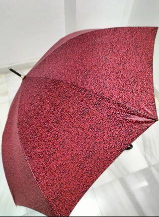 Paraguas estampado leopardo rosa y rojo