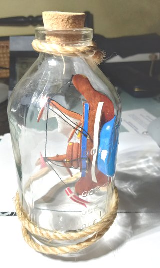 Maqueta de un Barco de Vela en Botella de cristal