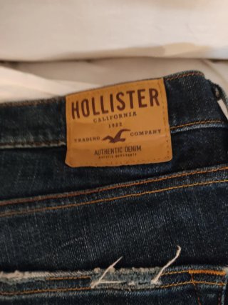 Pantalones Hollister Azules Desgastados