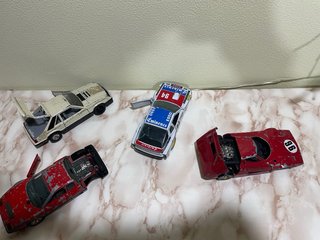 Set 4 Macchinine d'epoca: Ferrari, Porsche, Lancia