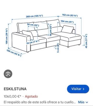 Divano modulare Eskilstuna di Ikea, con chaise longue