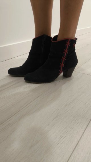 Botines Montepicaza Piel Azul Marino Talla 41