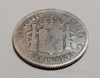Moneda 1 Peseta Plata 1881 Alfonso XII