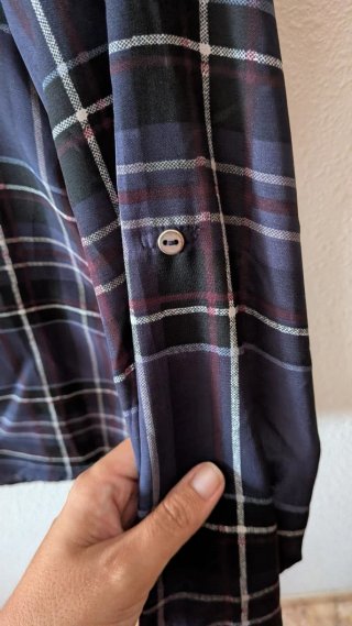 Blusa de cuadros azul y multicolor