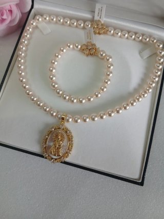 Aderezo fallwra oro y aguamarina