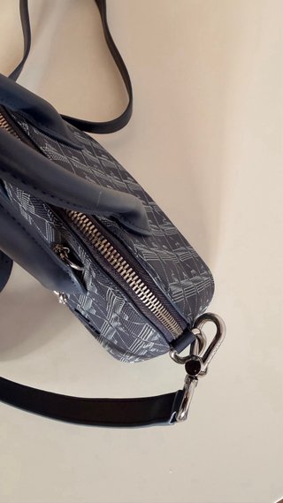 Bolso Lacoste Azul y Blanco Pequeño