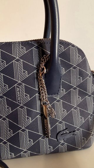 Bolso Lacoste Azul y Blanco Pequeño