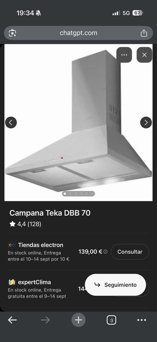Campana extractora de cocina Teka