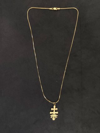 Cadena Cordón y Colgante Cruz Caravaca Oro 18k