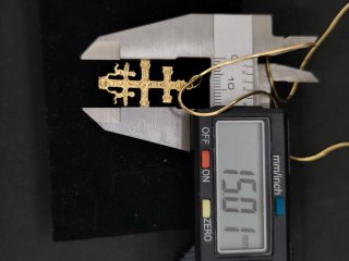 Cadena Cordón y Colgante Cruz Caravaca Oro 18k