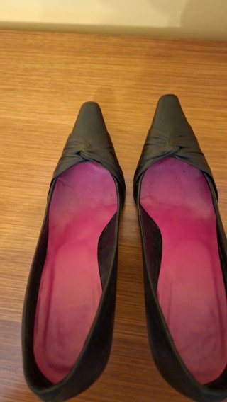 Zapatos de tacón negros piel talla 36
