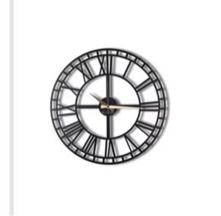 Reloj de pared metal negro y dorado