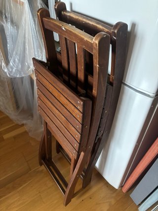 2 Sillas Madera Plegables Marrones