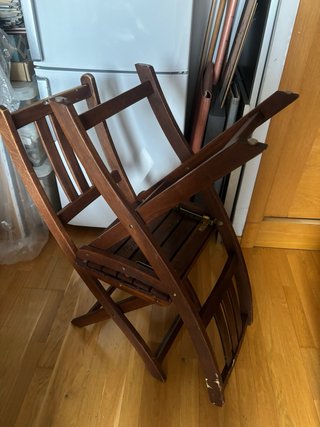 2 Sillas Madera Plegables Marrones