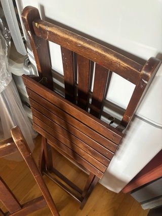 2 Sillas Madera Plegables Marrones