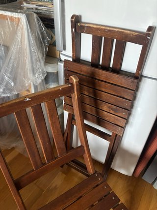 2 Sillas Madera Plegables Marrones