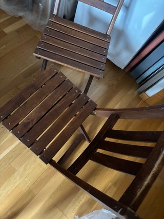 2 Sillas Madera Plegables Marrones