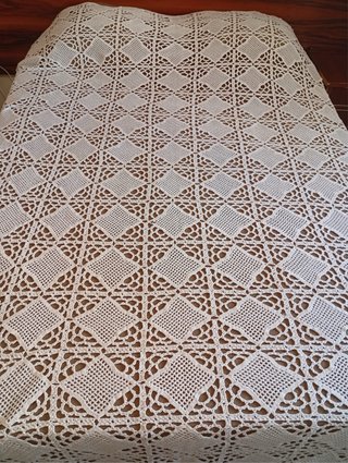 Colcha ganchillo macramé vintage