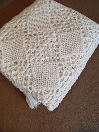 Colcha ganchillo macramé vintage