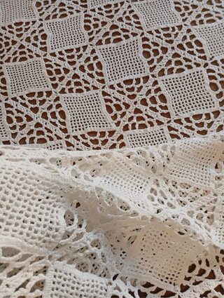 Colcha ganchillo macramé vintage