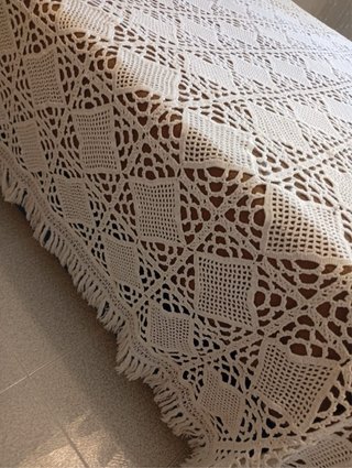 Colcha ganchillo macramé vintage
