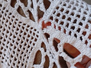 Colcha ganchillo macramé vintage